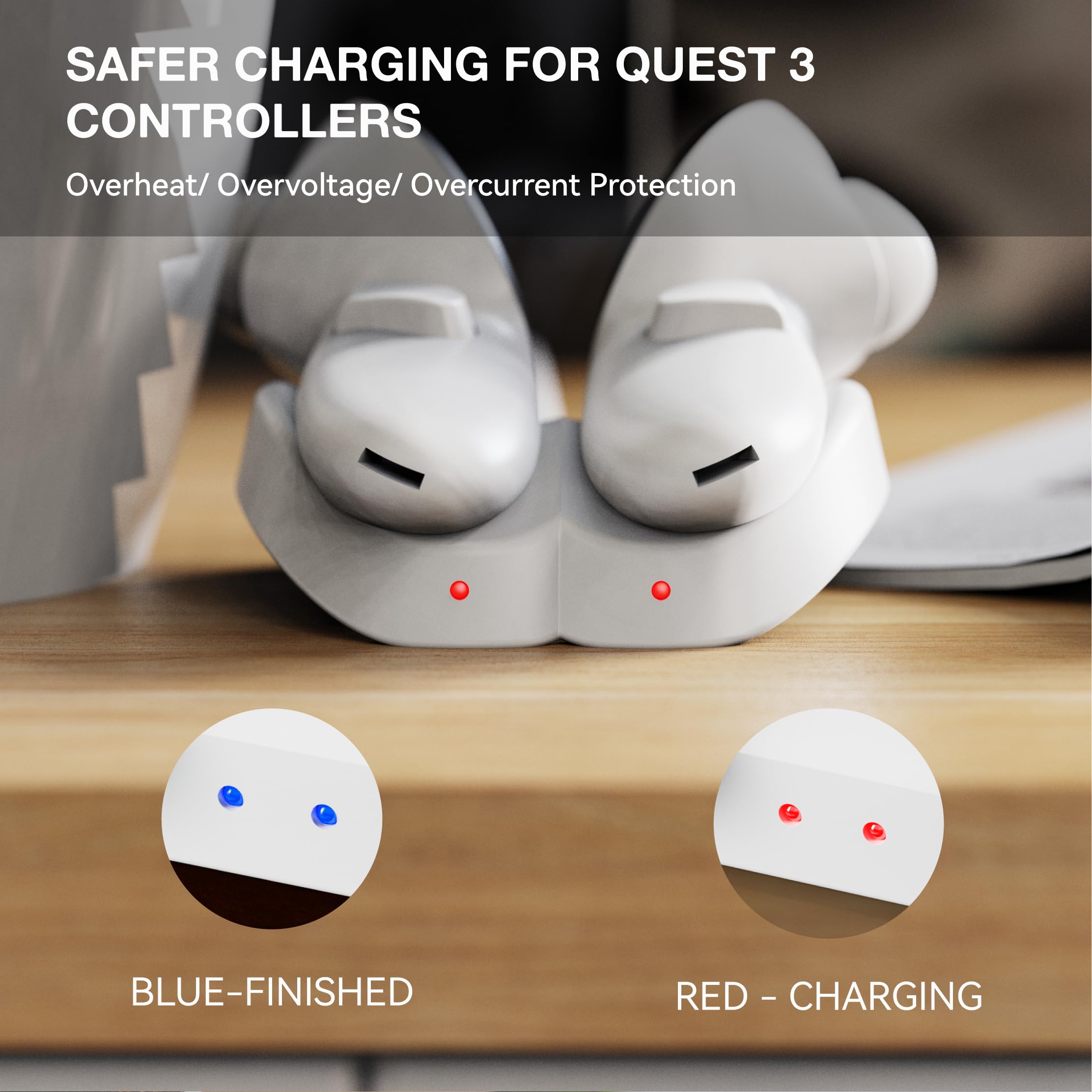 APEXINNO Controller Charging dock for Meta Quest 3, Accessories, Docking Station for Oculus Quest 3, Controller Charger with 2 Rechargable Batteries — view 4