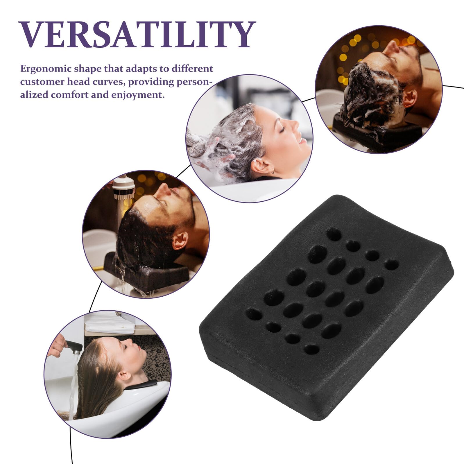 Cojín de Silicona para Lavabo de Champú Negro para Lavado | Ajuste Ergonómico, Limpieza Sencilla, Uso en Barbería y Spa, Pensado para Clientes y Dueños de Salón