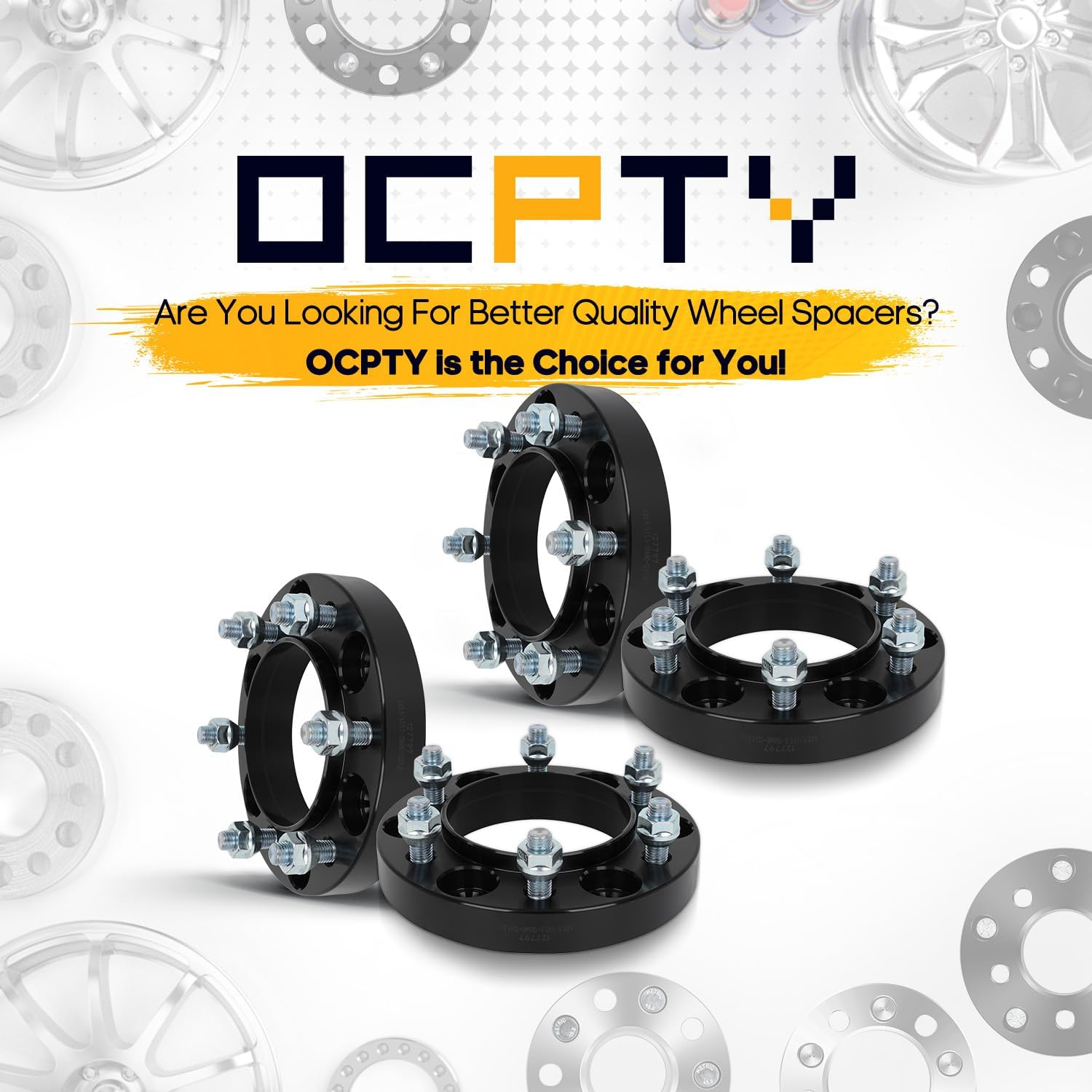 OCPTY 6 Lug Wheel Spacers 6x5.5 1 inch Fit for Toyota FJ Cruiser Hilux T100,4Pcs Black Wheel Spacers Adapters Bore 106mm with 12x1.5 Studs wheel spacers