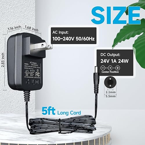 Miniatura 2 de Adaptador de fuente de alimentación de 24 V 1 A, 100 V-240 V a 24 V 1A ACDC adaptador de fuente de alimentación de conmutación para tira LED,