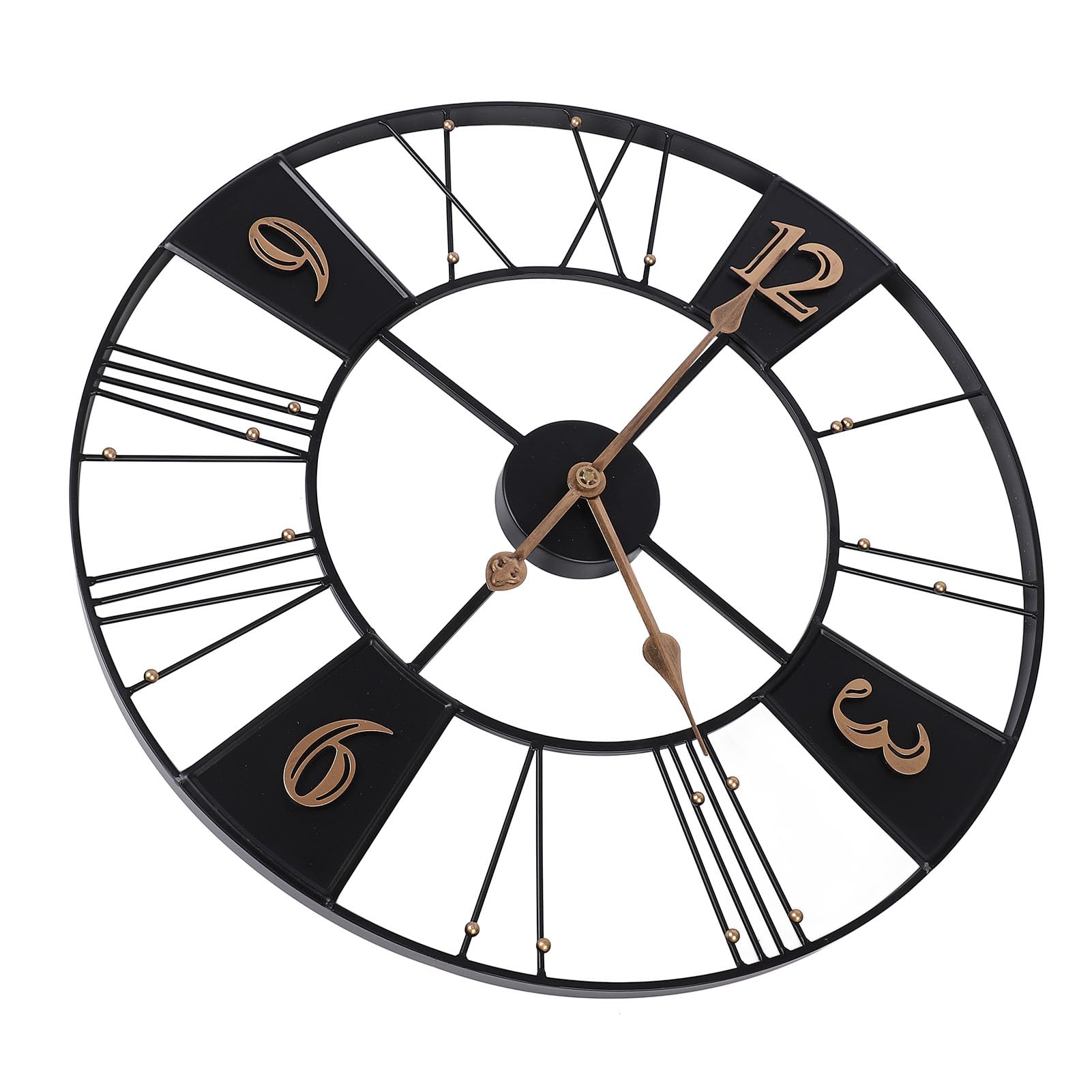 Reloj de Pared Industrial Retro, Diseño Vintage, Reloj Silencioso de Metal para Sala de Estar y Oficina, 23,62 Pulgadas