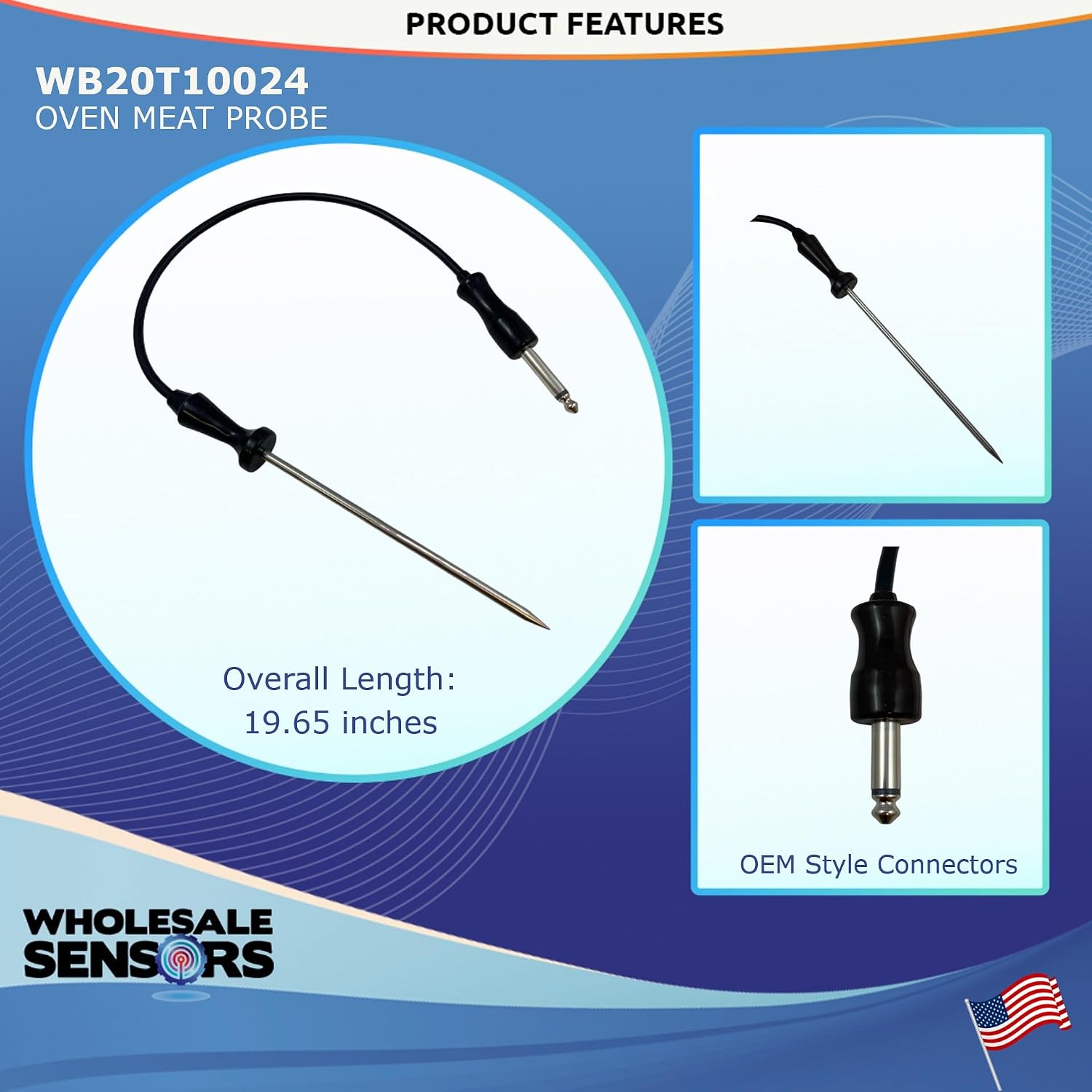 Replacement GE WB20T10024 Oven Meat Probe Thermistor 12 Month Warranty & USA Support