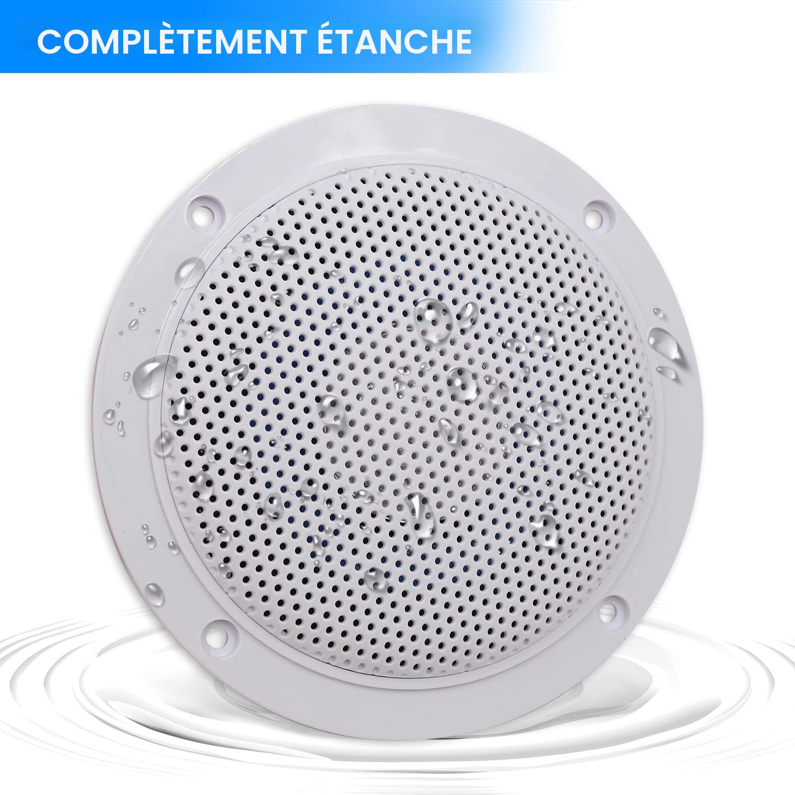 Herdio Kit de Haut-Parleur de Plafond Bluetooth Étanche