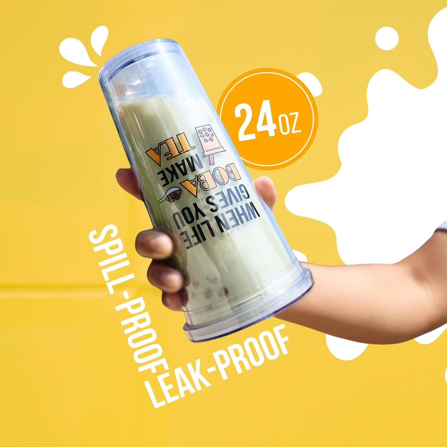 Reusable Boba Tea Cup (24 oz) with Stainless Steel Straw | Insulated Bubble Tea Kit & Personalized Gift for Enthusiasts - Image 4