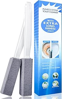 [2 Pack] Pumice Stone for Toilet Cleaning Pumice Cleaning Stone Toilet Bowl with Extra Long Handle for Removing Toilet Bow...