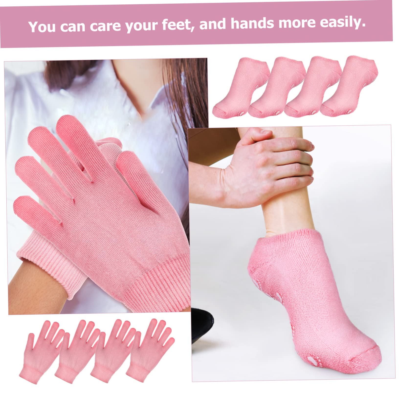 OUNONA 2Sets Moisturizing Socks and Gloves for Exfoliating and Hydrating Foot Care Breathable Suitable for Daily Use and Deep Moisturizing Effect