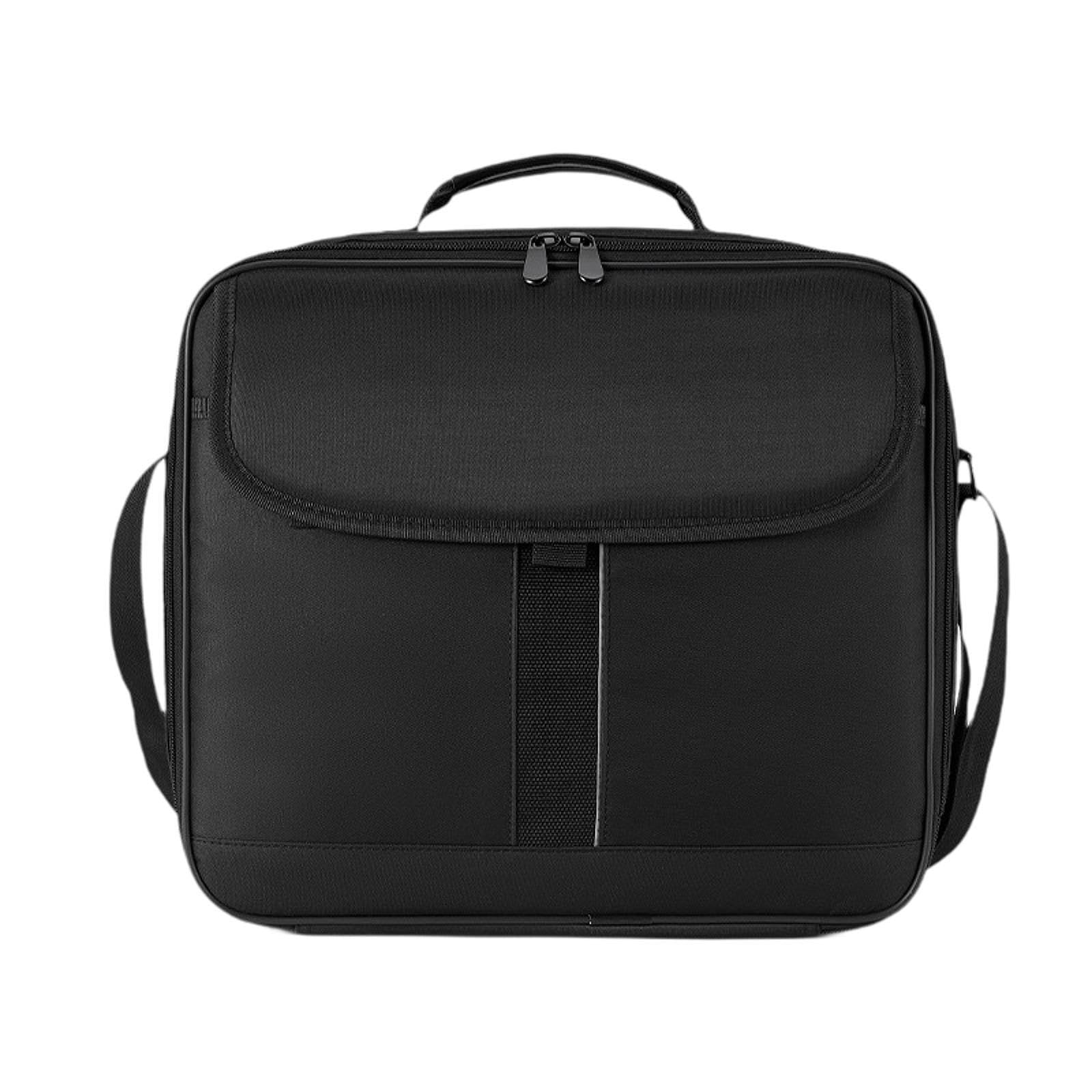 Borsa da viaggio versatile per proiettore con ampia capacità, tracolla ergonomica e multitasche in poliestere, custodia da viaggio portatile con multitasche, nera