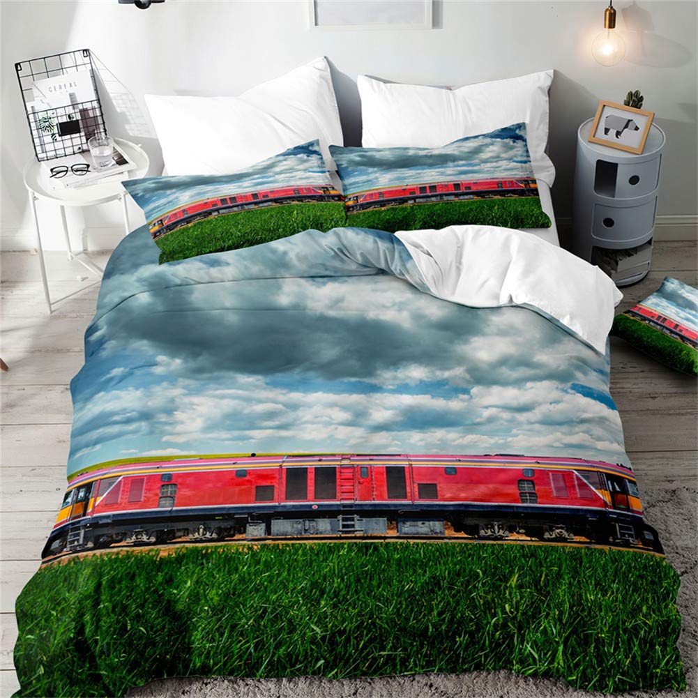 Housse de couette 3D Nuages Noirs 220x260 cm avec ses deux taies d'oreiller en microfibre