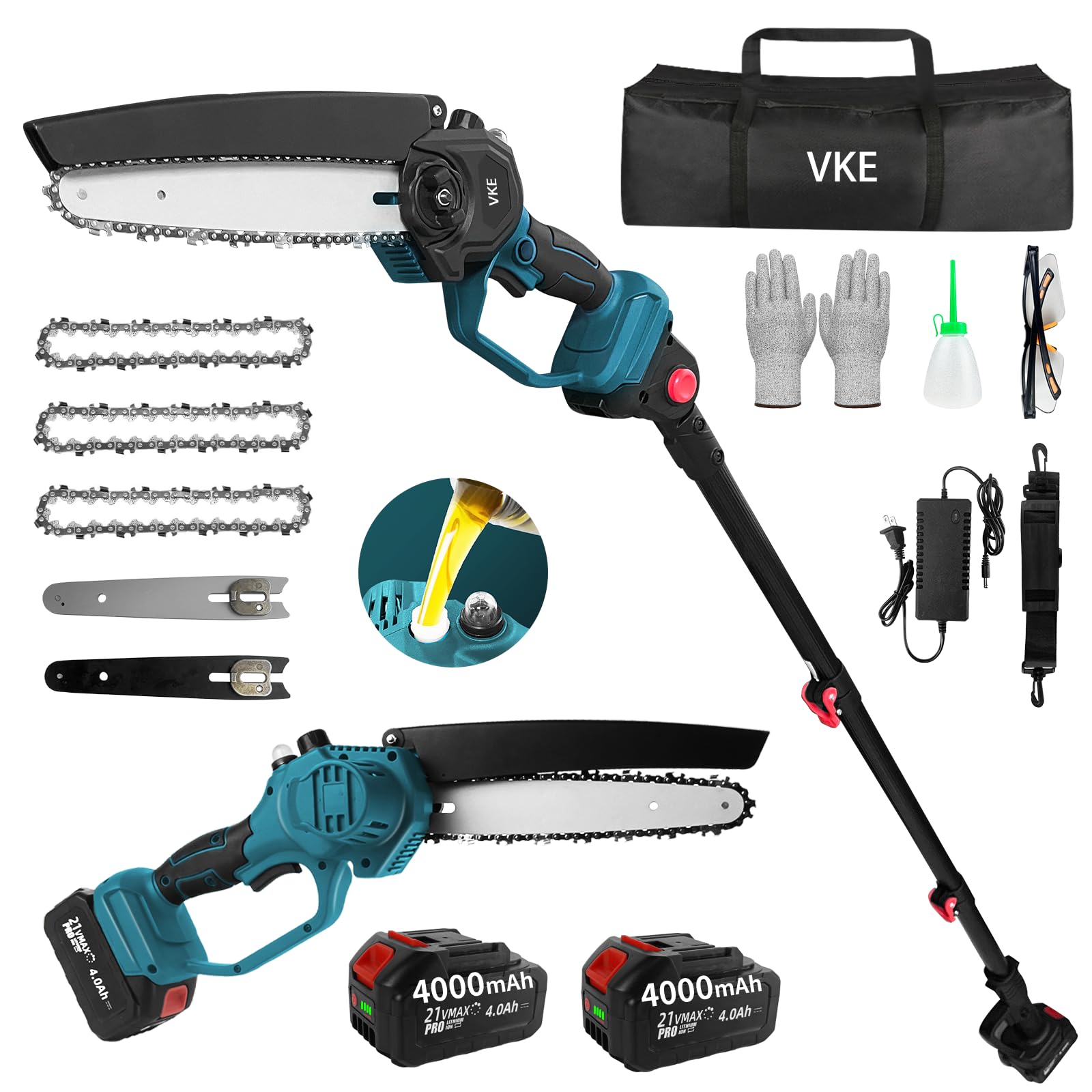 Amazon | VKE 高枝切り電動チェーンソー 1台2役 6インチチェンソー