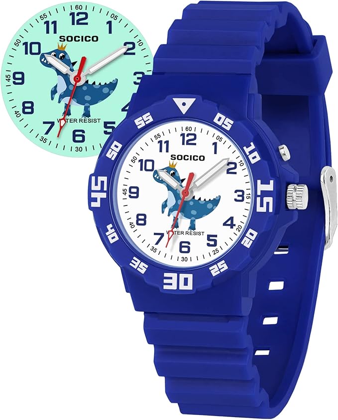 SOCICO Kids Watches for Boys Girls Kids Analog Watches Learning Time