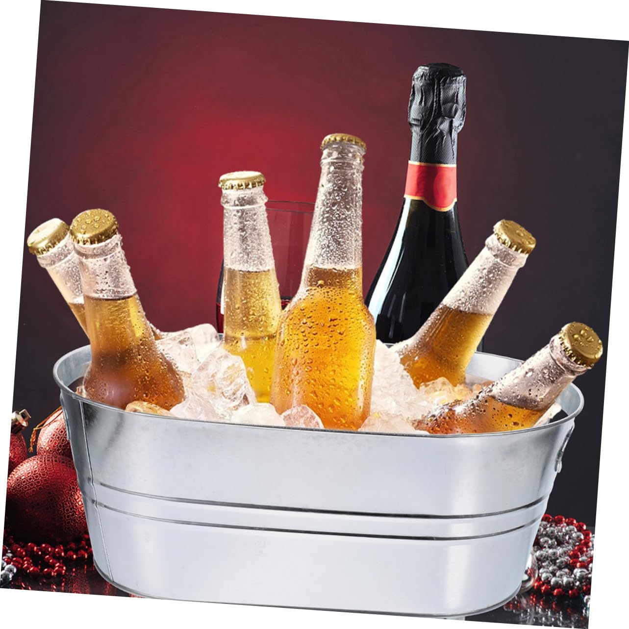 Yardwe 2piezas Cubos De Hielo De Acero Inoxidable Contenedores De Hielo para Fiestas Cubos De Metal para Ktv Casa y Uso Diario