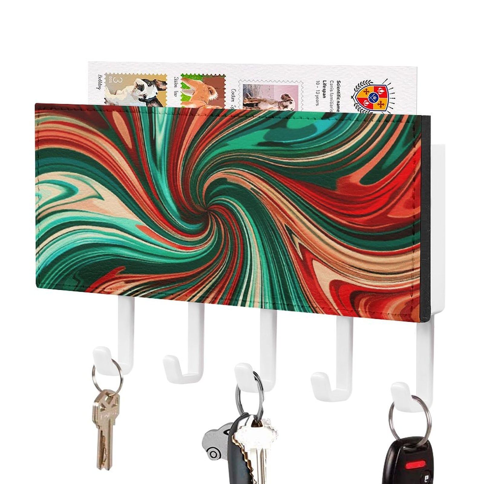Colgador para llaves de pared con acabado psicodélico práctico de gran durabilidad