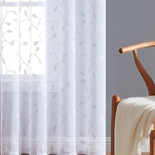 Miniatura 7 de Fragrantex - Cortinas bordadas, diseño de hojas