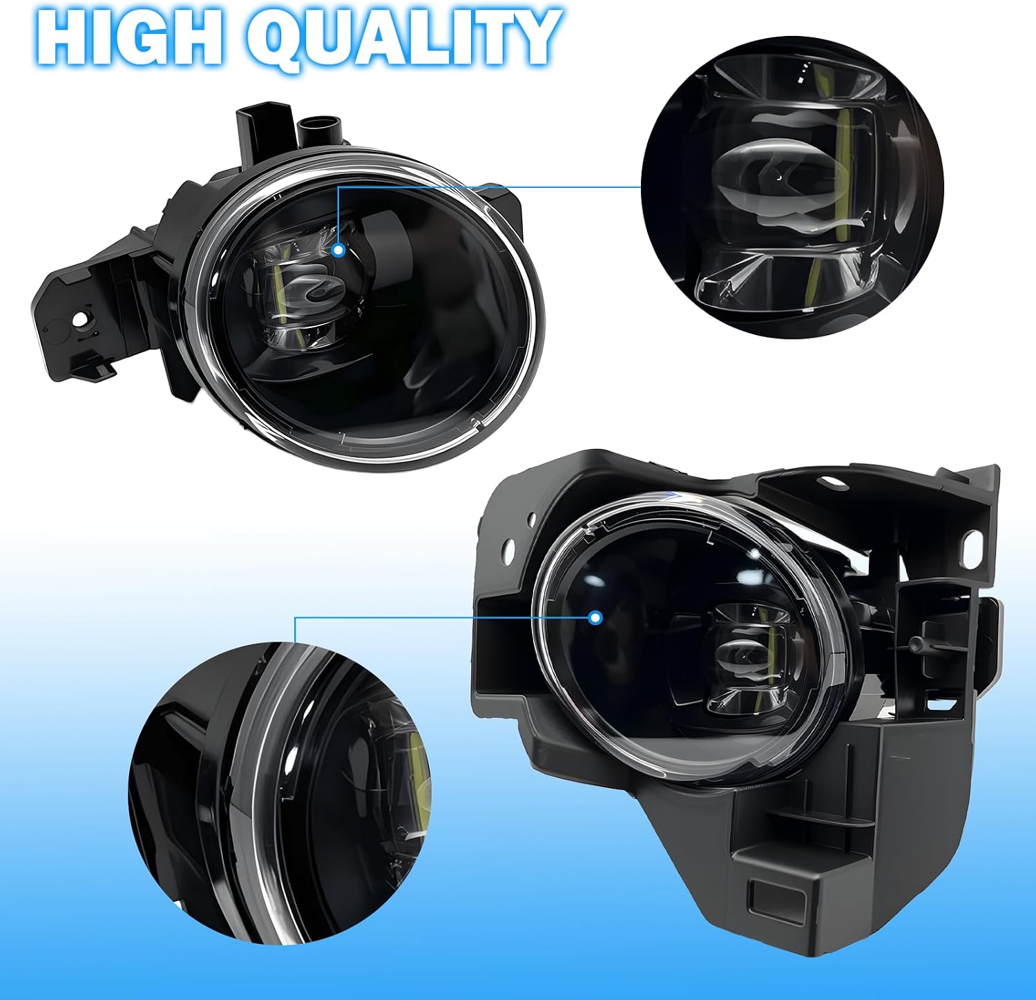 LED Fog Lights Assemblies Compatible With 2009 2010 2011 2012 2013 2014 Nissan MAXIMA 4DR Front Bumper Fog Lights