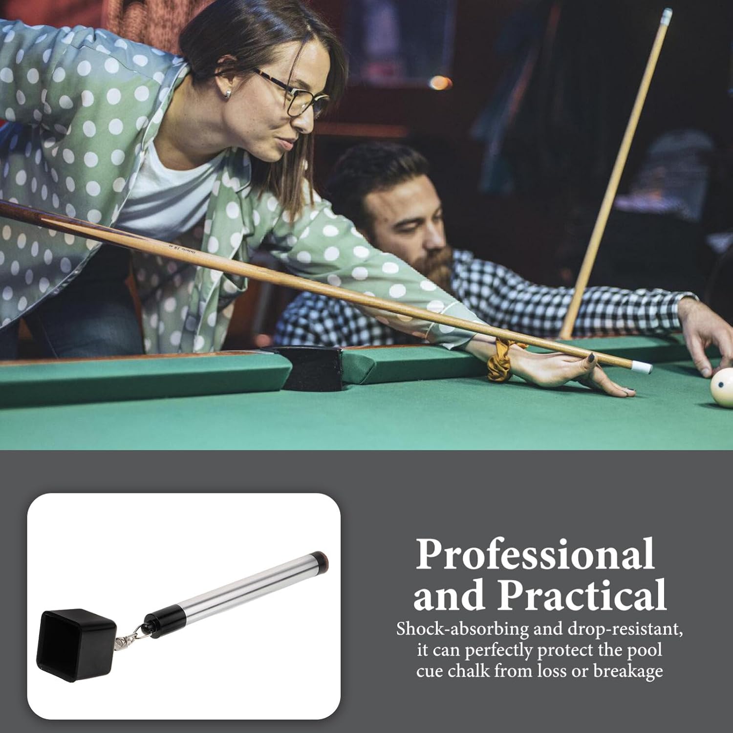 Sosoport Pool Cue Tool Billiard Supplies Pool Table Accessories Snooker Supply Billiard Accessory Sticks Supplies Pool Table Supply Billiard Supply Metal Chalk Skin