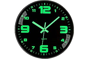 12 Inch Wall Clock, Glowing Timepiece for Your Darkest Hours