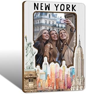 New York Picture Frame with Magnet Fits Photo 2.5"X3.5", Magnetic Photo Frames Magnet Frames for Refrigerator for Home School Office Locker Decor New York Souvenir Vacation Gifts-020