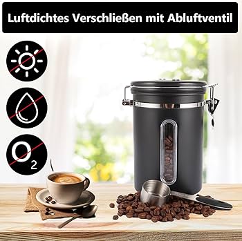 Barattolo Caffè Ermetico In Acciaio Inox 500g - Con Cucchiaio E Datario, Per Conservare Grani O Macinato - Foto 7