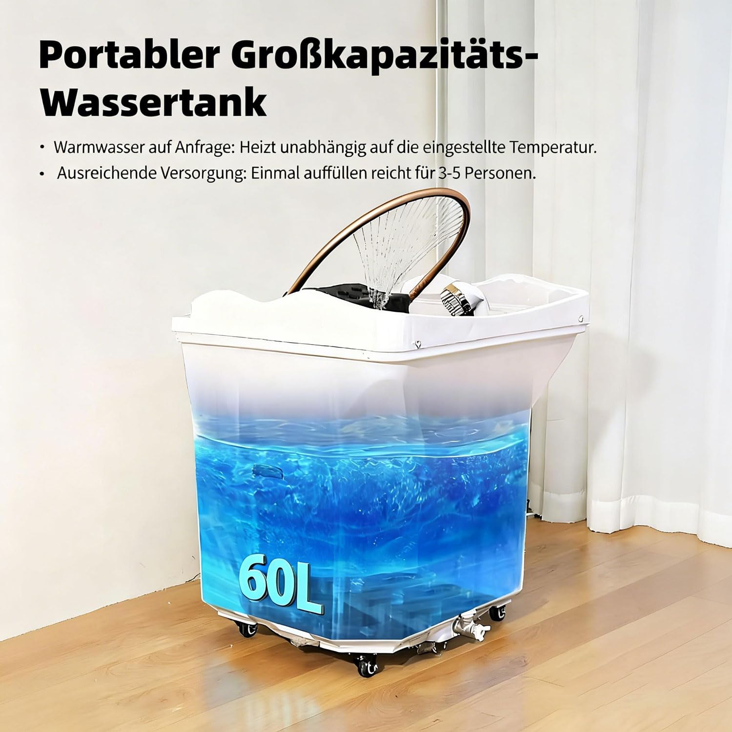 Head-Spa urządzenie z wodospadem i masażem Hydro-Jet – profesjonalna wanna do masażu głowy z 7 kolorami chromatoterapii, idealna do salonów, spa i domu (biała + wędzonka)