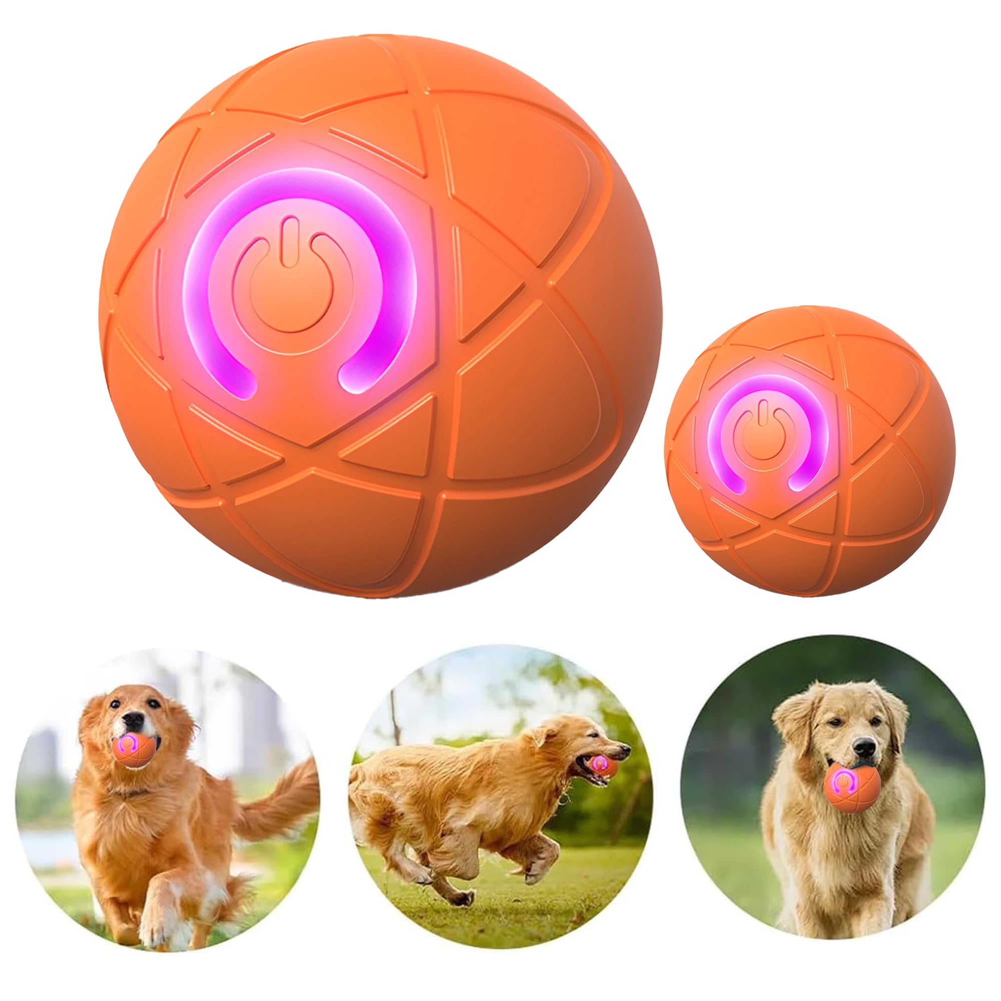 XANRONKJ Chewy Viral Bouncing Shaky Interactive Rolling Ball for Dogs, Orange, 2x2x2 - Image 2