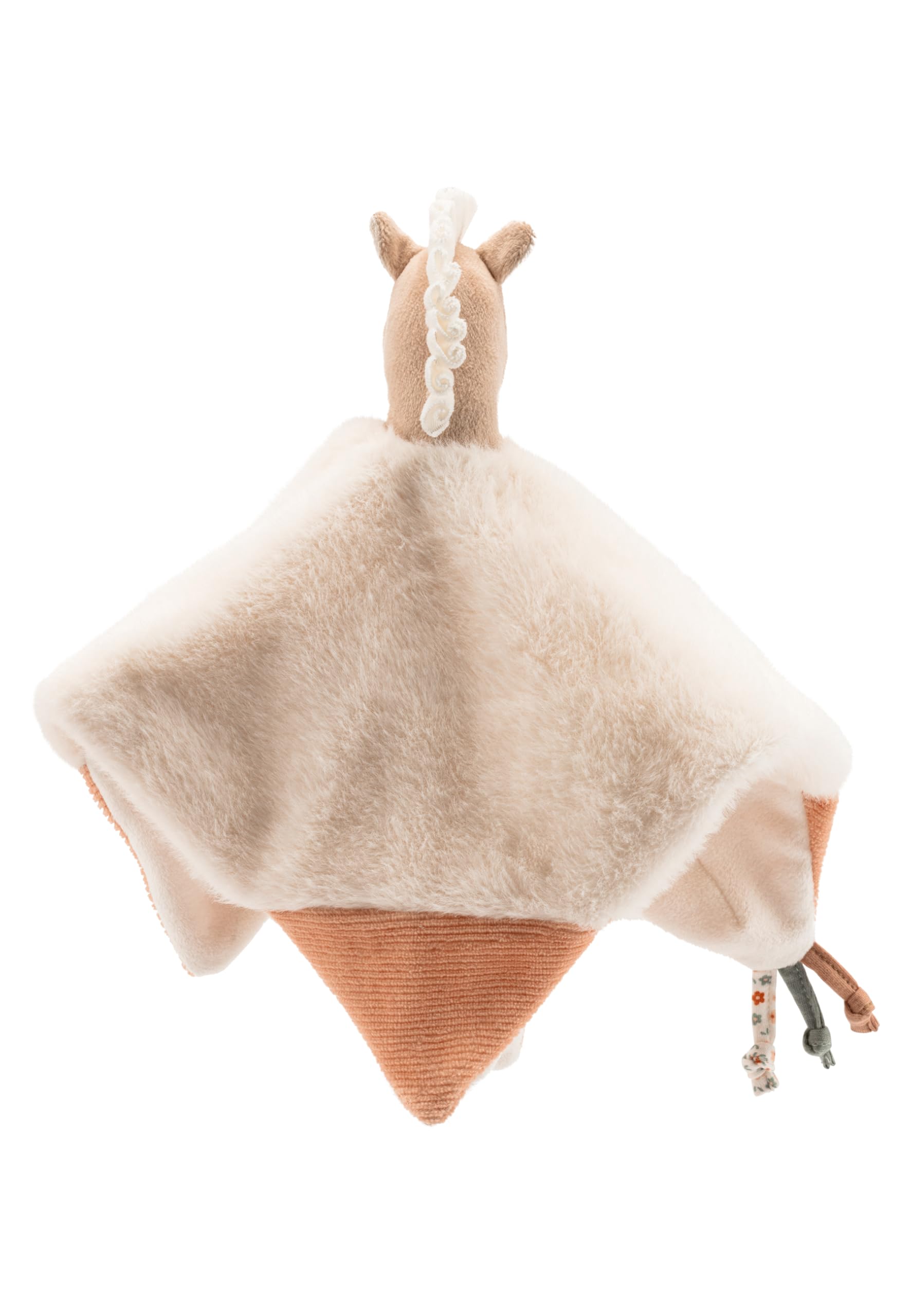 Sterntaler Manta de Seguridad S Caballo Sunny – Manta para bebé de Suave Felpa y Pana – Manta para bebé y niños con Nudo – Baby Kuscheltier con sonajero para casa y Viajes, Color Crudo