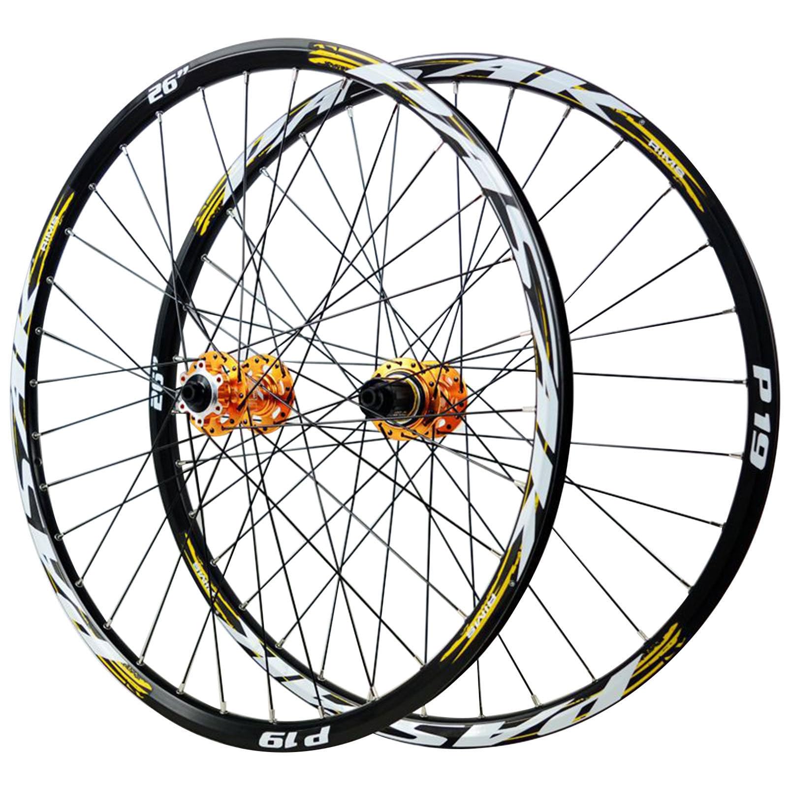 Ruote MTB 27.5/29ER da 26", Cerchi in Lega A Doppia Parete con Sgancio Rapido, Perno Passante 32 Fori Anteriori 2 Posteriori 4 Cuscinetti Freni A Disco Ruote da Ciclismo