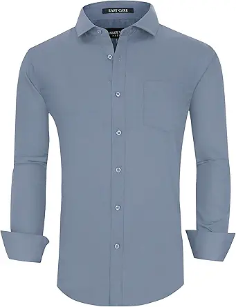 Alex Vando Mens Bamboo Dress Shirts Wrinkle Free Regular Fit Stretch Button Down Shirt