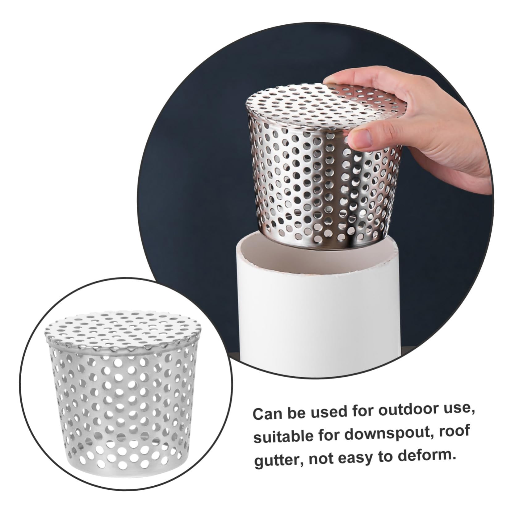 Hemobllo 4piezas Protector De Canalón De Inoxidable Bajantes Filtro Rejilla Antibloqueo Para Drenaje De Agua Tejados y Jardines Compatible Comunes De Bajantes