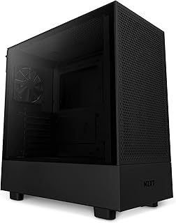 NZXT H5 Flow Compact ATX Mid-Tower PC Gaming Case – High Airflow Perforated Front Panel – Tempered Glass Side Panel – Cable Management – 2 x 120mm Fans Included – 280mm Radiator Support – Black