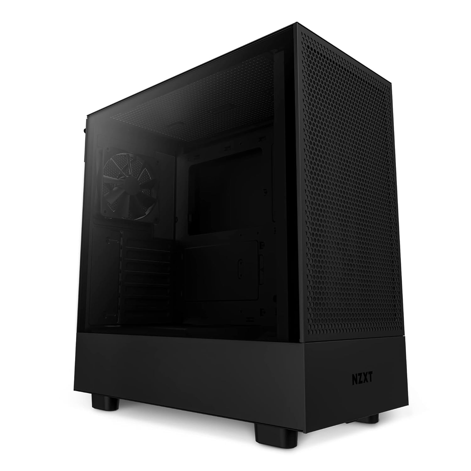 NZXT H5 Flow Compact Mid-Tower Airflow Alloy Steel Computer Case/Gaming Cabinet | Supports Mini-ITX, Micro-ATX, ATX, and EATX | 1 x 120mm Rear Fan and 1 x 120mm Bottom Fan – CC-H51FB-01, Black