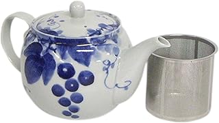 波佐見焼 ポット 古染ぶどう柄 (スーパーステンレス茶こし付) 60173