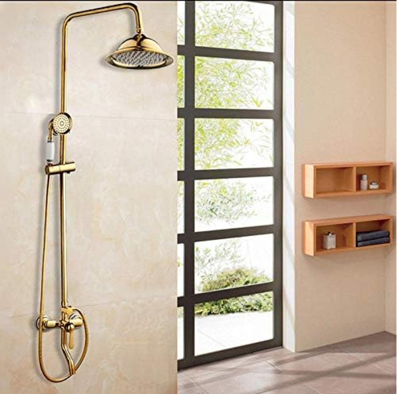 Robinet de Douche en Céramique et Laiton Doré pour Sublimer Votre Intérieur