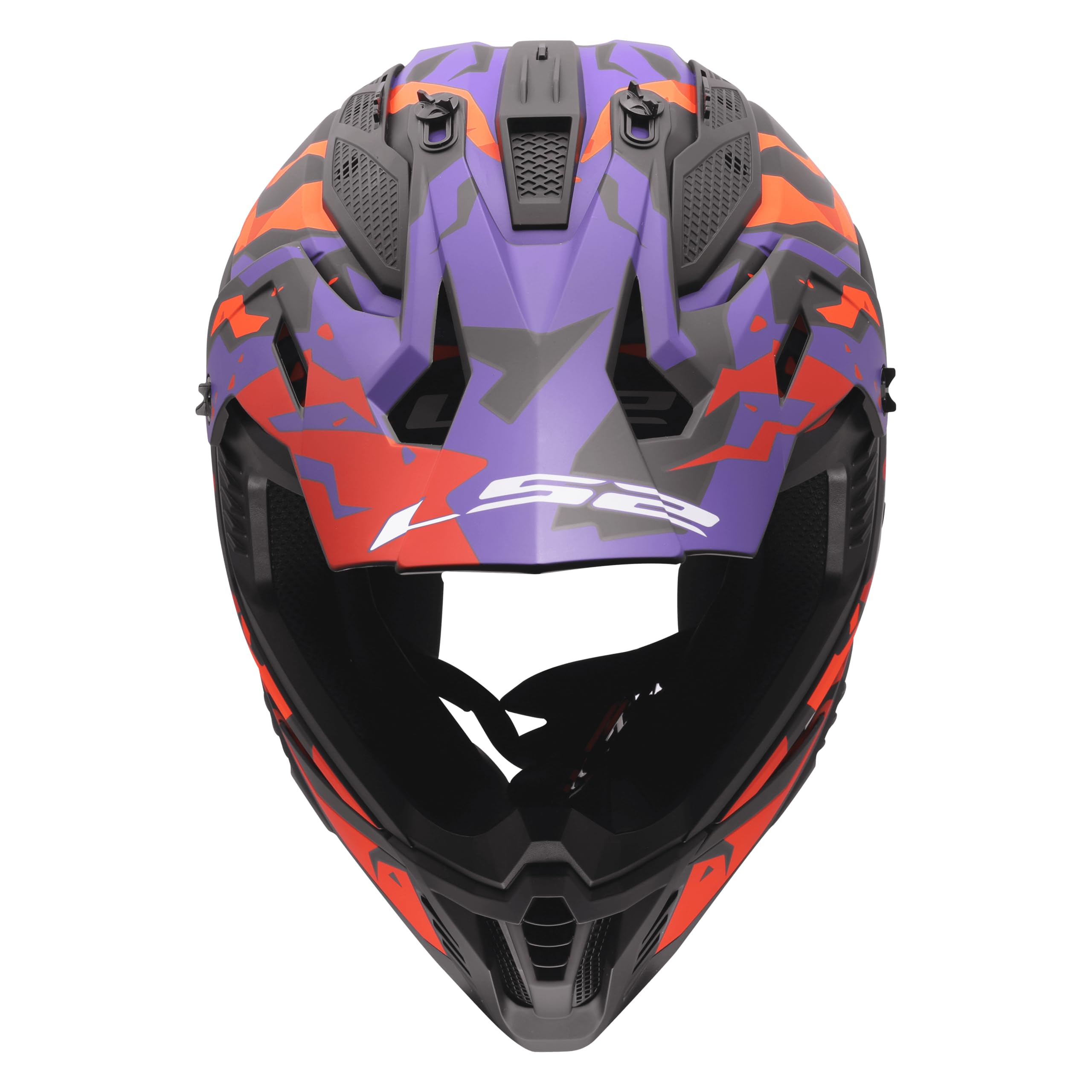 LS2, Casque Moto Cross FAST II GROTESK Purple Orange, XS