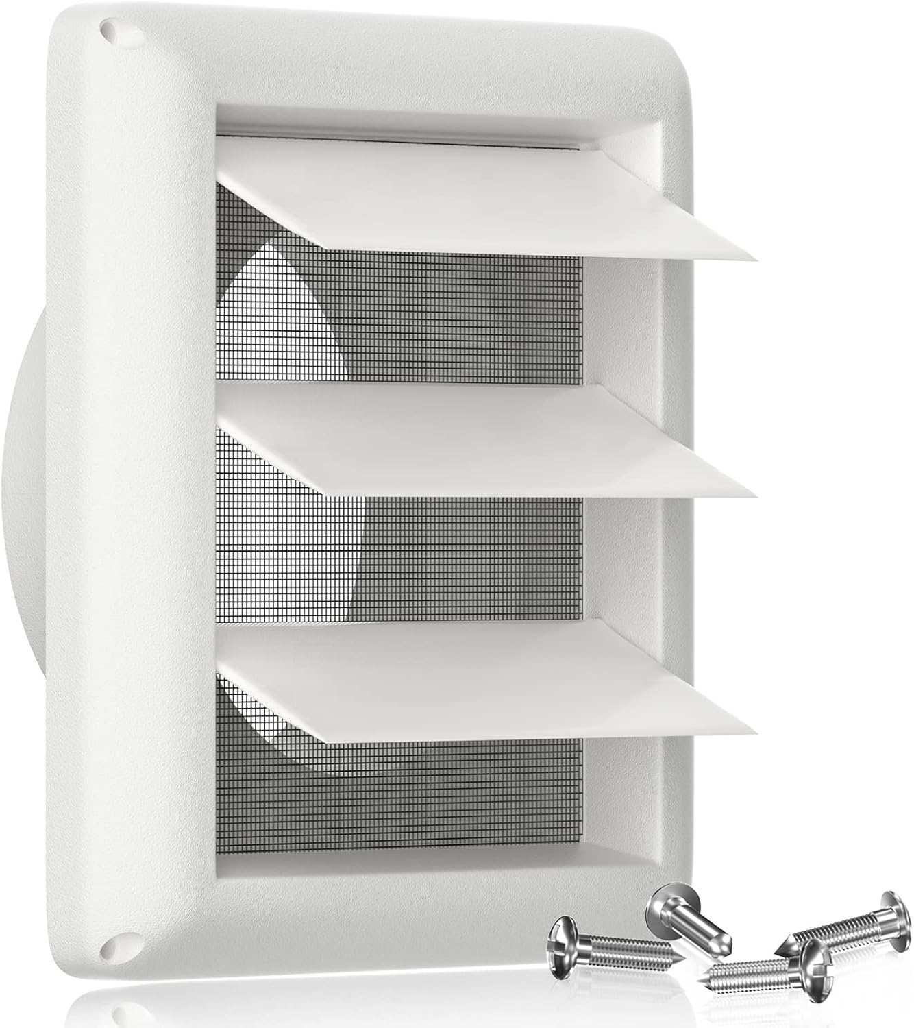 Hon&Guan 4'' Dryer Vent Covers for House, Dryer Vent Cover Outdoor Exterior Wall Vent Cover Opening Flap Vent with Built-in Guard Screen.