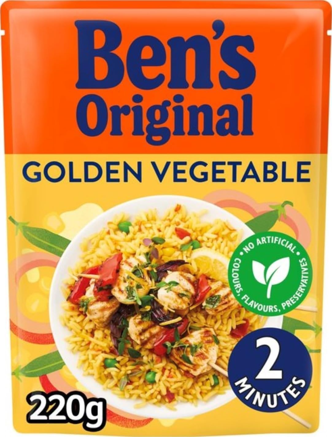 Golden Vegetable Microwave Rice Pouch, 220g
