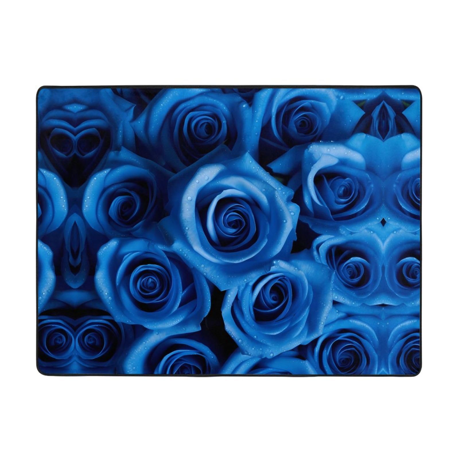 Tapis antidérapant bleu BONDIJ grand tapis doux lavable pour buanderie