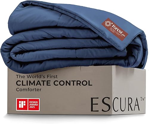 Miniatura 12 de ESCURA Tw® Edredón con Control de Clima, King/Cali King, patente alemana PCM plumón alternativo para todas las estaciones, diseño para personas que
