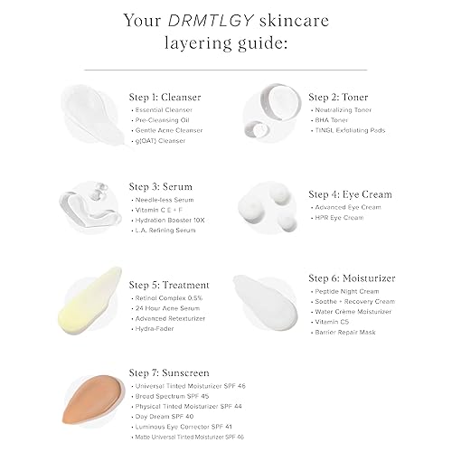 Miniatura 7 de DRMTLGY Crema reafirmante avanzada para el cuello, tensora y levanta la piel flácida, péptidos y vitamina E, 1.8 oz