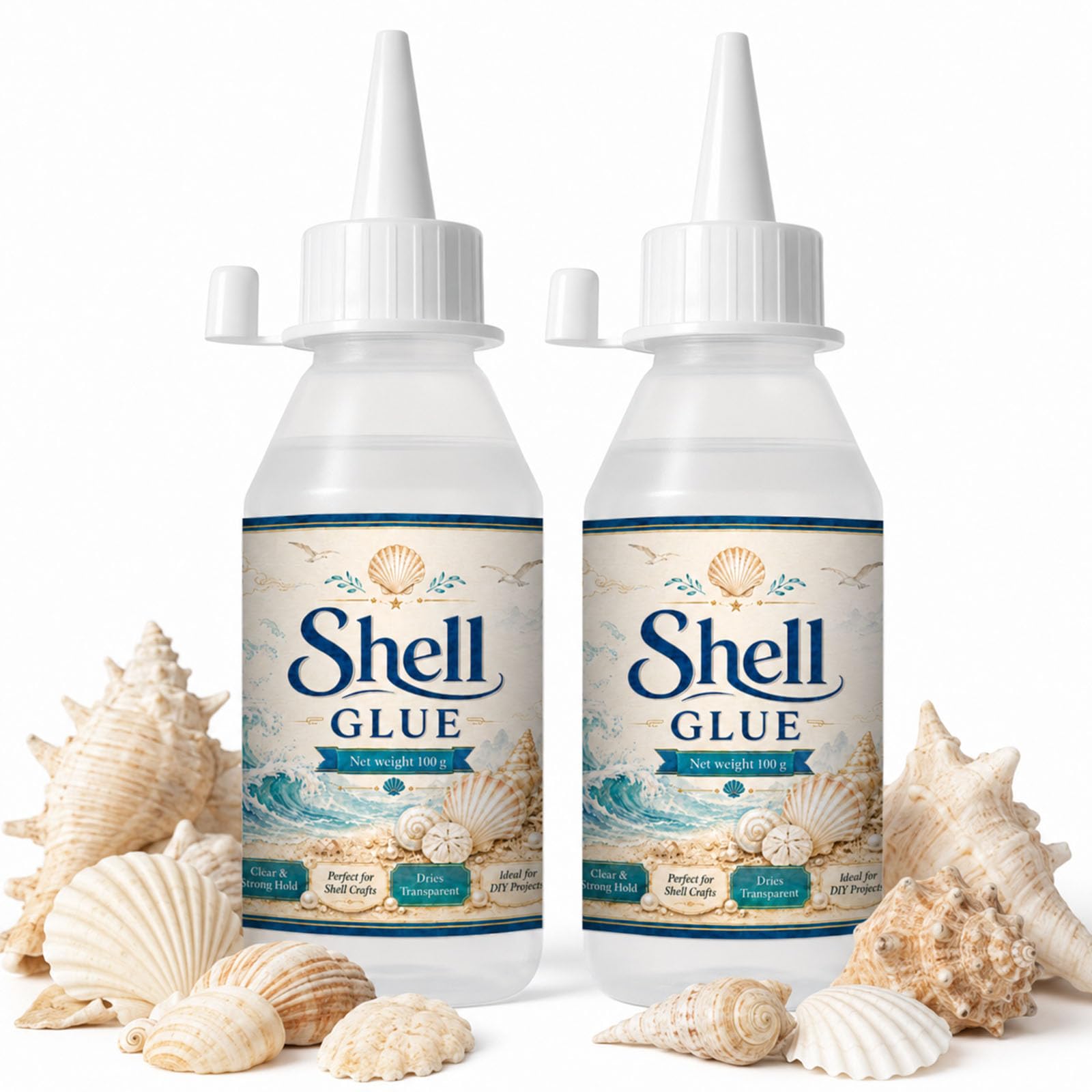 1DFAUL 200g Shell Glue Clear, Shell Strong Adhesive, Fast Dry, Waterproof