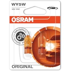 Luz Intermitente Carro OSRAM ORIGINAL WY5W - Bombillas auxiliares 2.1x9.5 D, 5W, Color Naranja para cristales tranparentes