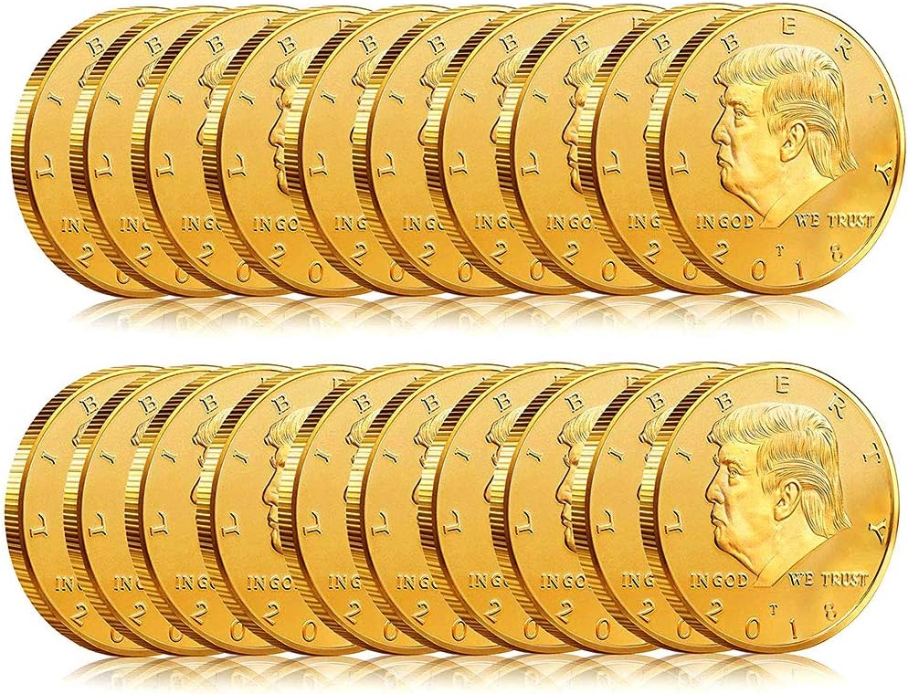 Donald Trump Gold Coin, 2018 Gold Plated Collectable Coin, 45th President - 20 Pack
