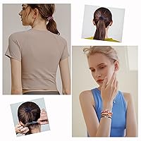 Vista 3 de 74 piezas de accesorios para el cabello boho para mujer, lazos y pulseras suaves de doble uso sin daños para colas de caballo y todo tipo de cabello