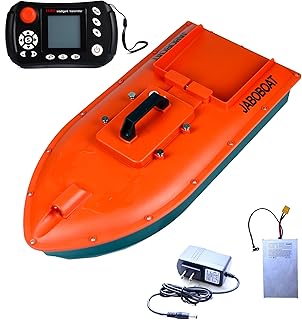Jabo Dolphin High Speed RC Saltwater Fishing Surfer Bait Boat for Beach Fishing with Waterproof Hull, GPS Auto Return (Dolphin S)