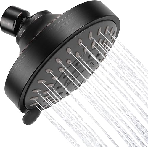 Miniatura 11 de Aisoso Cabezal de ducha fijo de alta presión con 5 ajustes con rótula giratoria de metal ajustable, experiencia de ducha relajada incluso con bajo