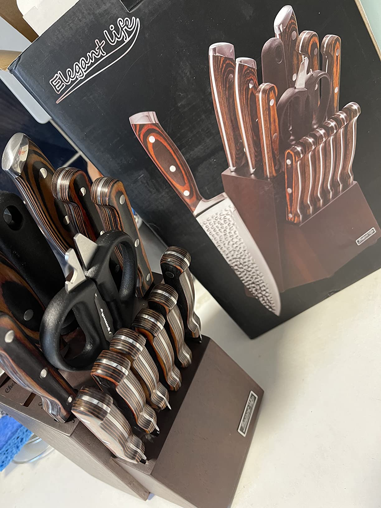 10/mo Finance 15 pieces Knife sets with block Buy Now, Pay Later