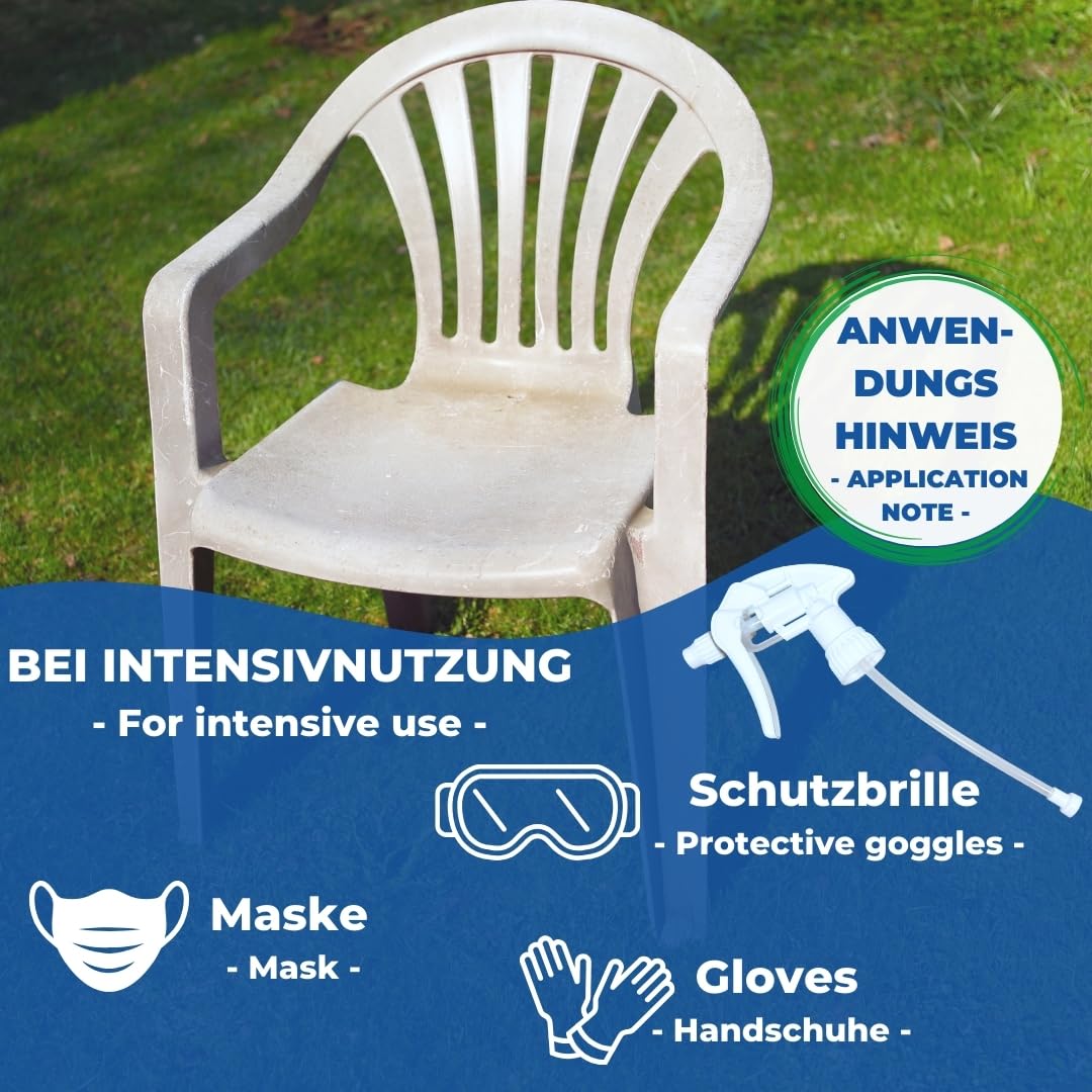 PandaCleaner® Limpiador de muebles de jardín, 1000 ml, concentrado premium para muebles de plástico