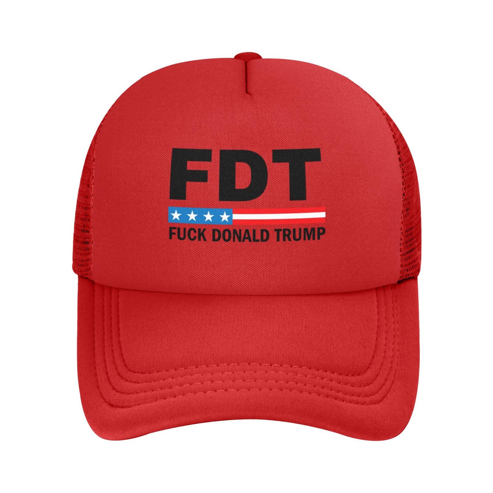 FDT Hat Fuck Donald Trump Anti 45 47 Hat Unisex Adult Trucker Caps Red