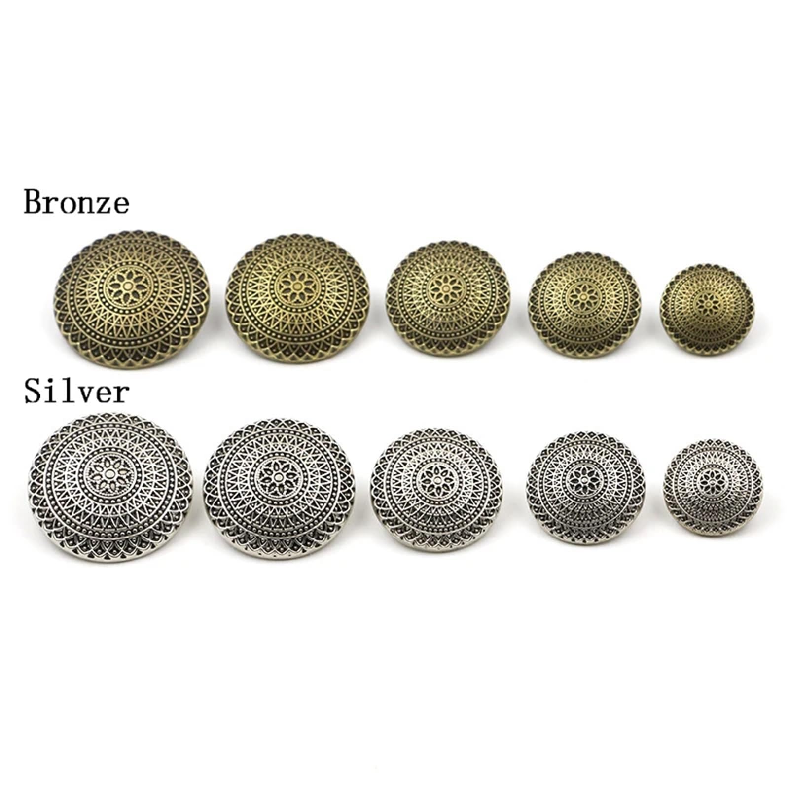 Botones de Costura 100 Uds. Botón de Metal cobre plateado antiguo Retro Jeans abrigo chaqueta botón ropa hebilla decorativa Accesorios