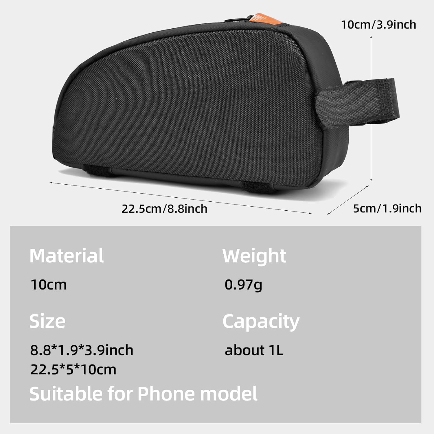 Bike Top Tube Bag Waterproof Bicycle Front Frame Bag Top Tube Bike Pouch for Road Mountain Bicycle Outdoor Cycling Travel Hiking