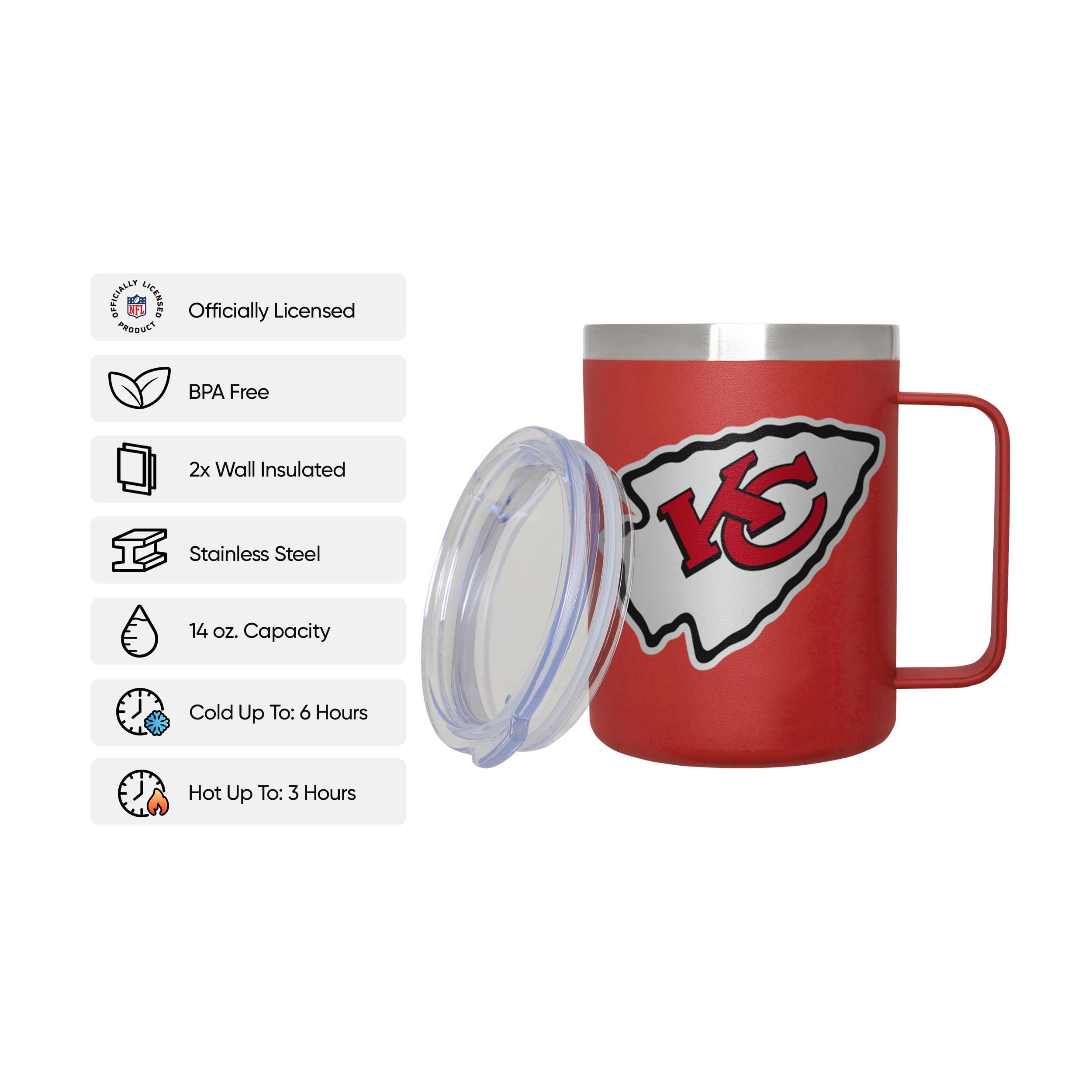 FOCO Kansas City Chiefs NFL Team Color Insulated Stainless Steel Mug